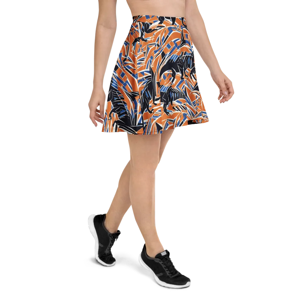 Cobalt Ember Flight on Skater Skirt — Right
