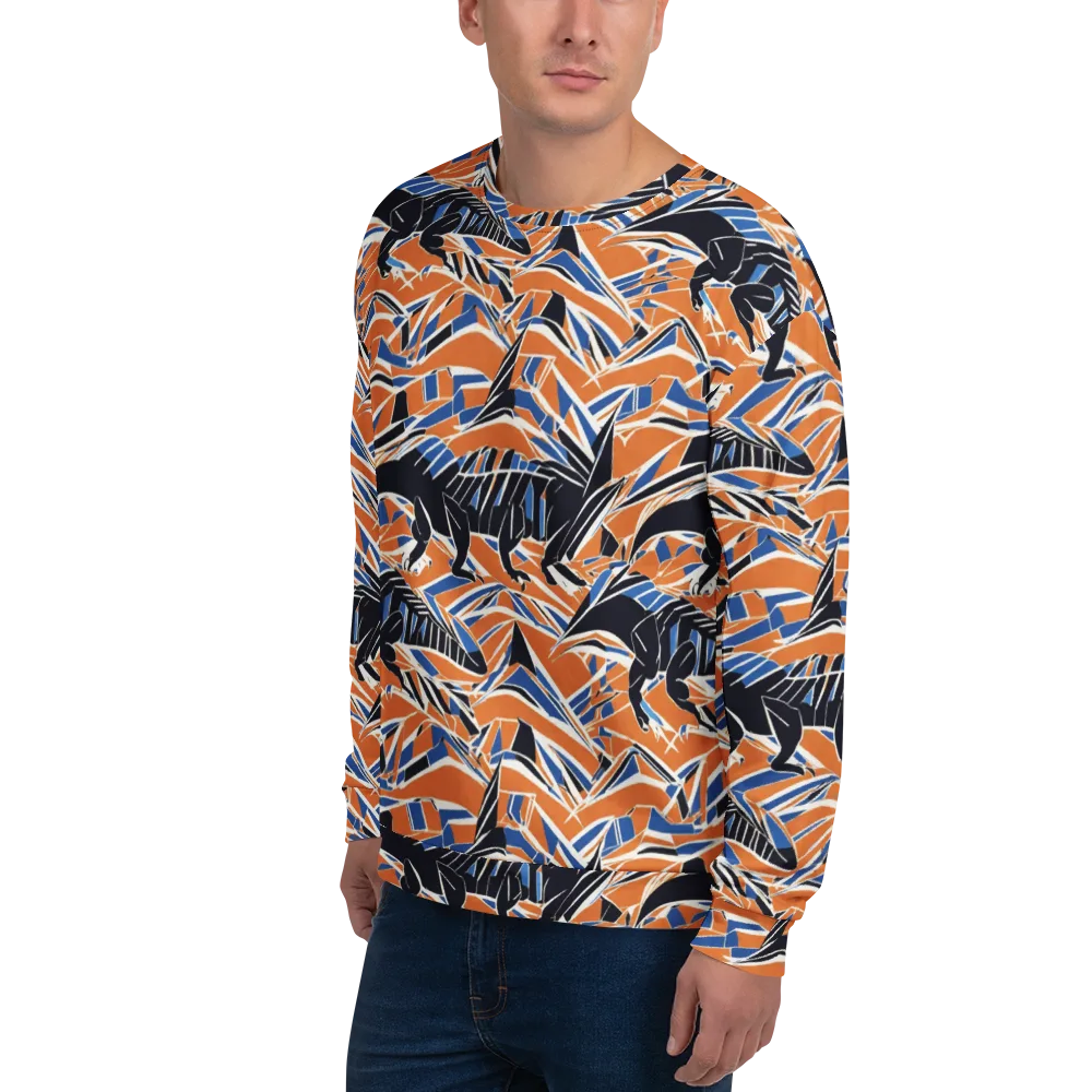 Cobalt Ember Flight on Sweatshirt — Left Front