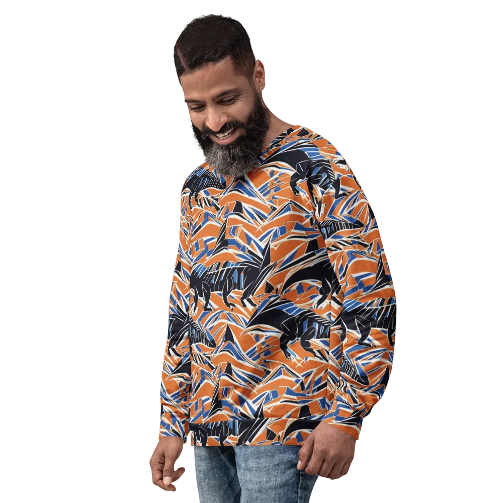 Cobalt Ember Flight on Sweatshirt — Left Front