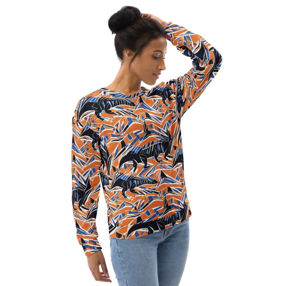 Cobalt Ember Flight on Sweatshirt — Right Front