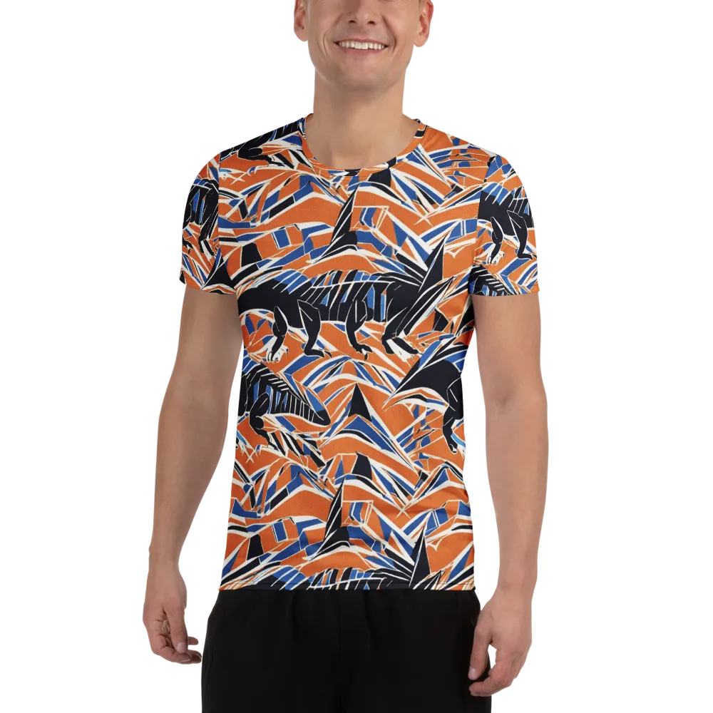 Cobalt Ember Flight on Men's Athletic T-Shirt — Front