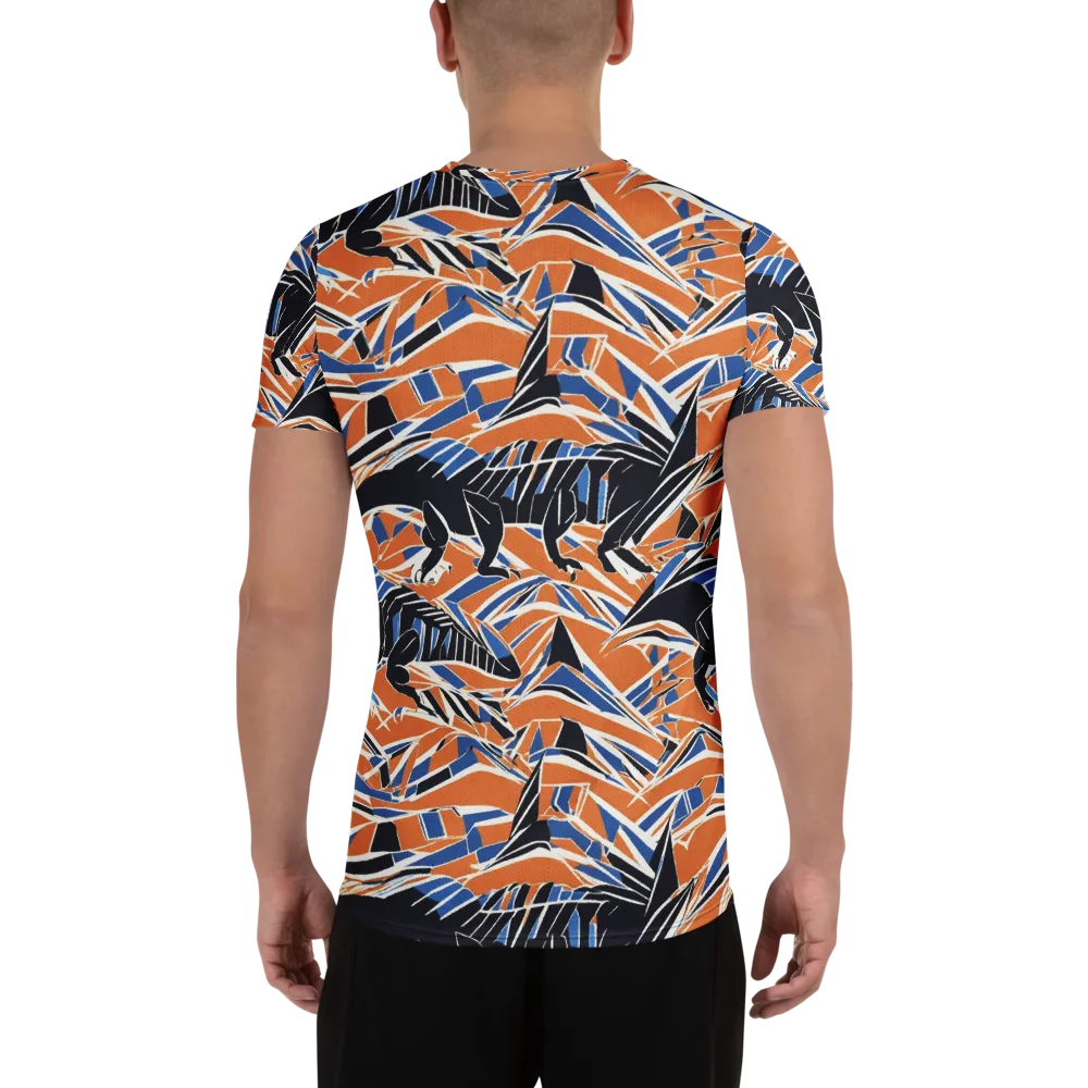 Cobalt Ember Flight on Men's Athletic T-Shirt — Back