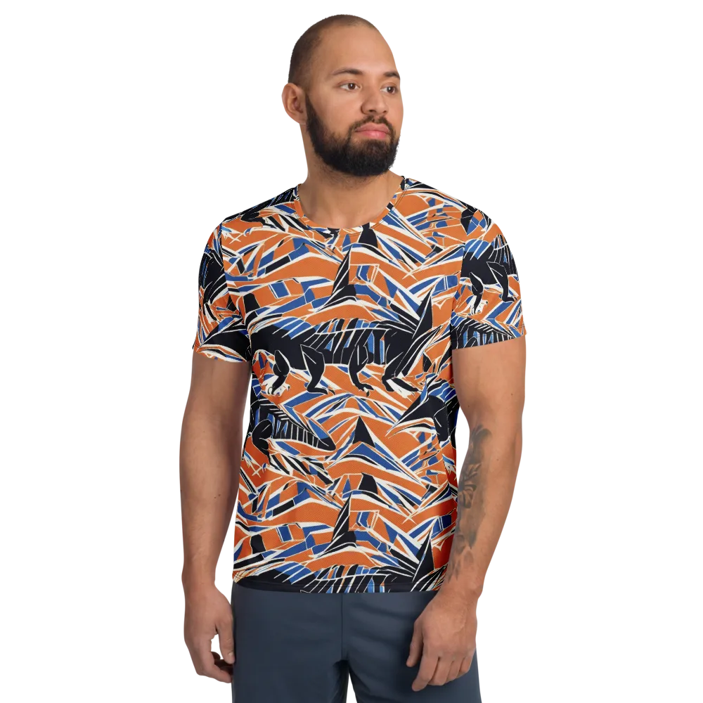 Cobalt Ember Flight on Men's Athletic T-Shirt — Front