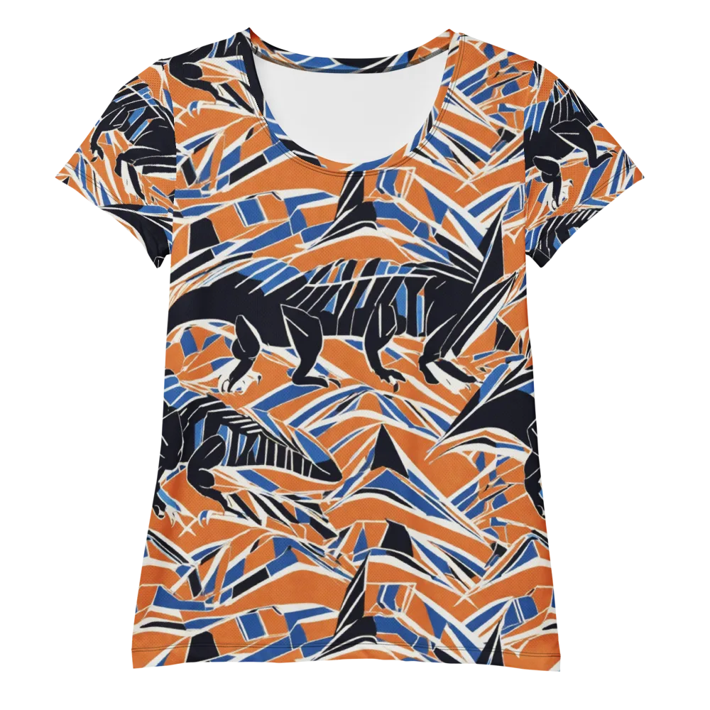 Cobalt Ember Flight on Women's Athletic T-Shirt — Front