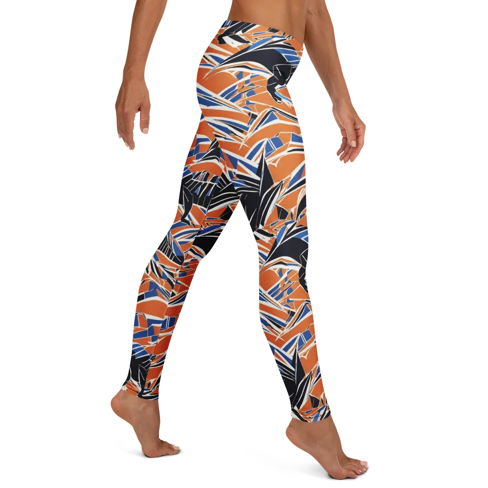Cobalt Ember Flight on Leggings — Right