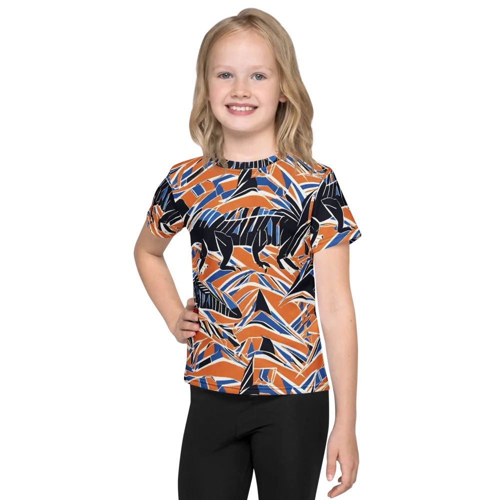 Cobalt Ember Flight on Kids Crew Neck T-Shirt — Front