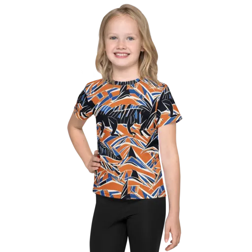 Cobalt Ember Flight on a Kids Crew Neck T-Shirt