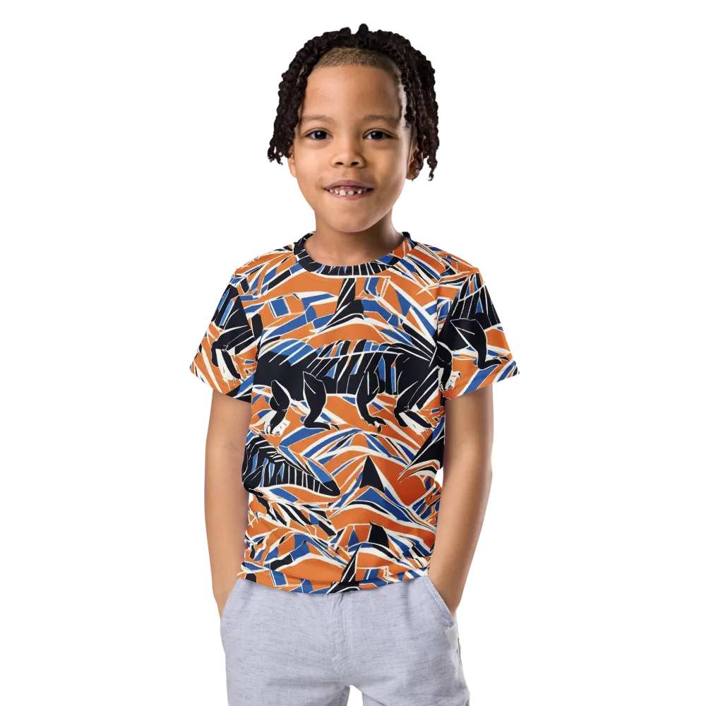 Cobalt Ember Flight on Kids Crew Neck T-Shirt — Front