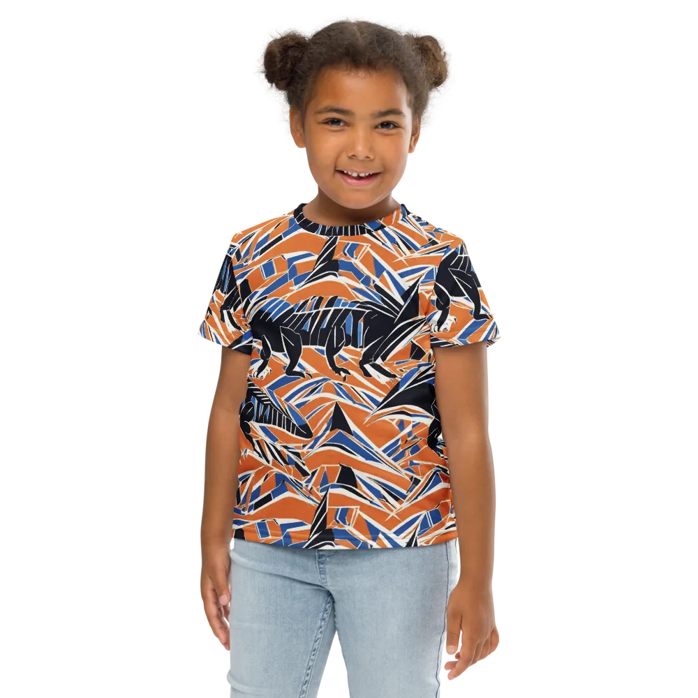 Cobalt Ember Flight on Kids Crew Neck T-Shirt — Front