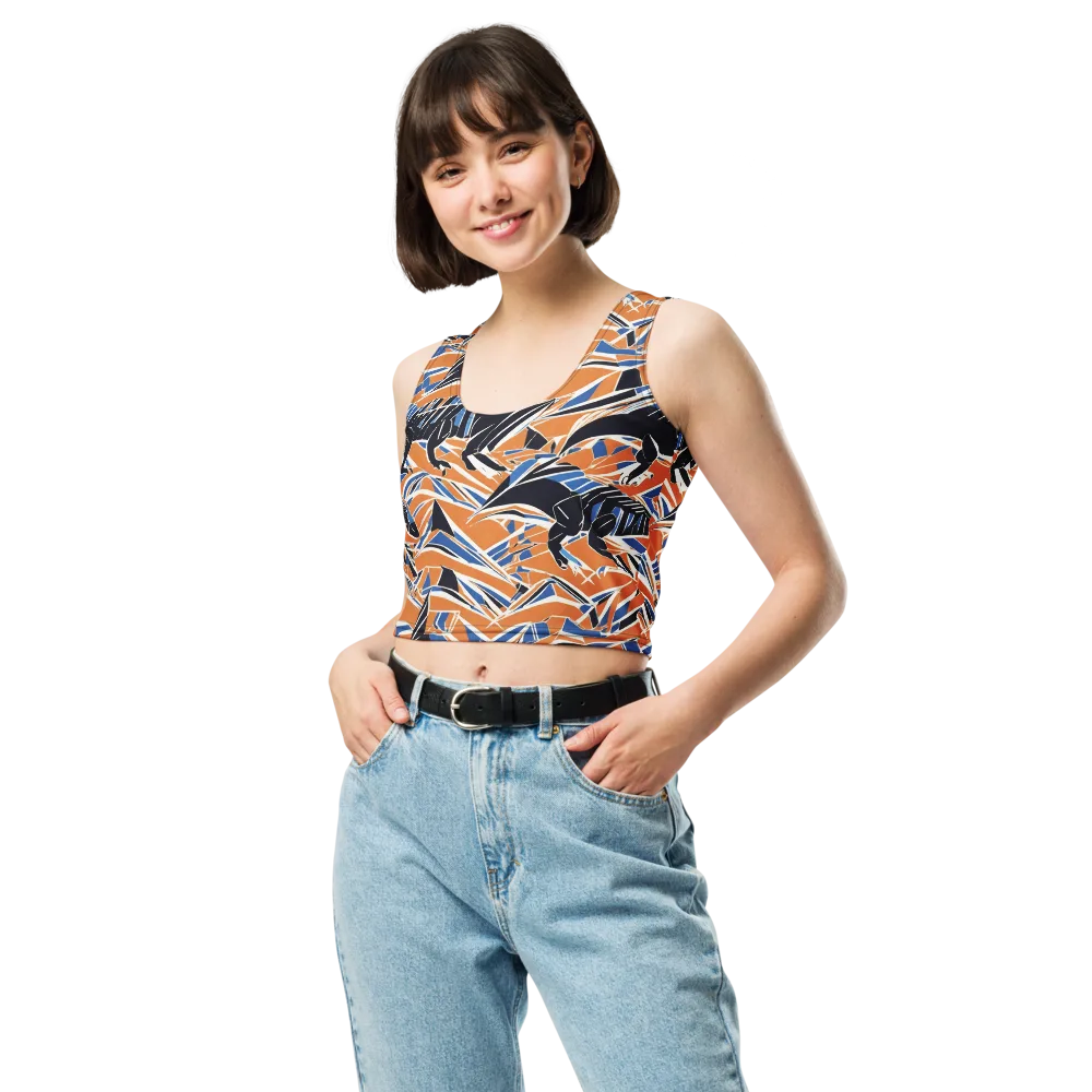 Cobalt Ember Flight on Crop Top — Front