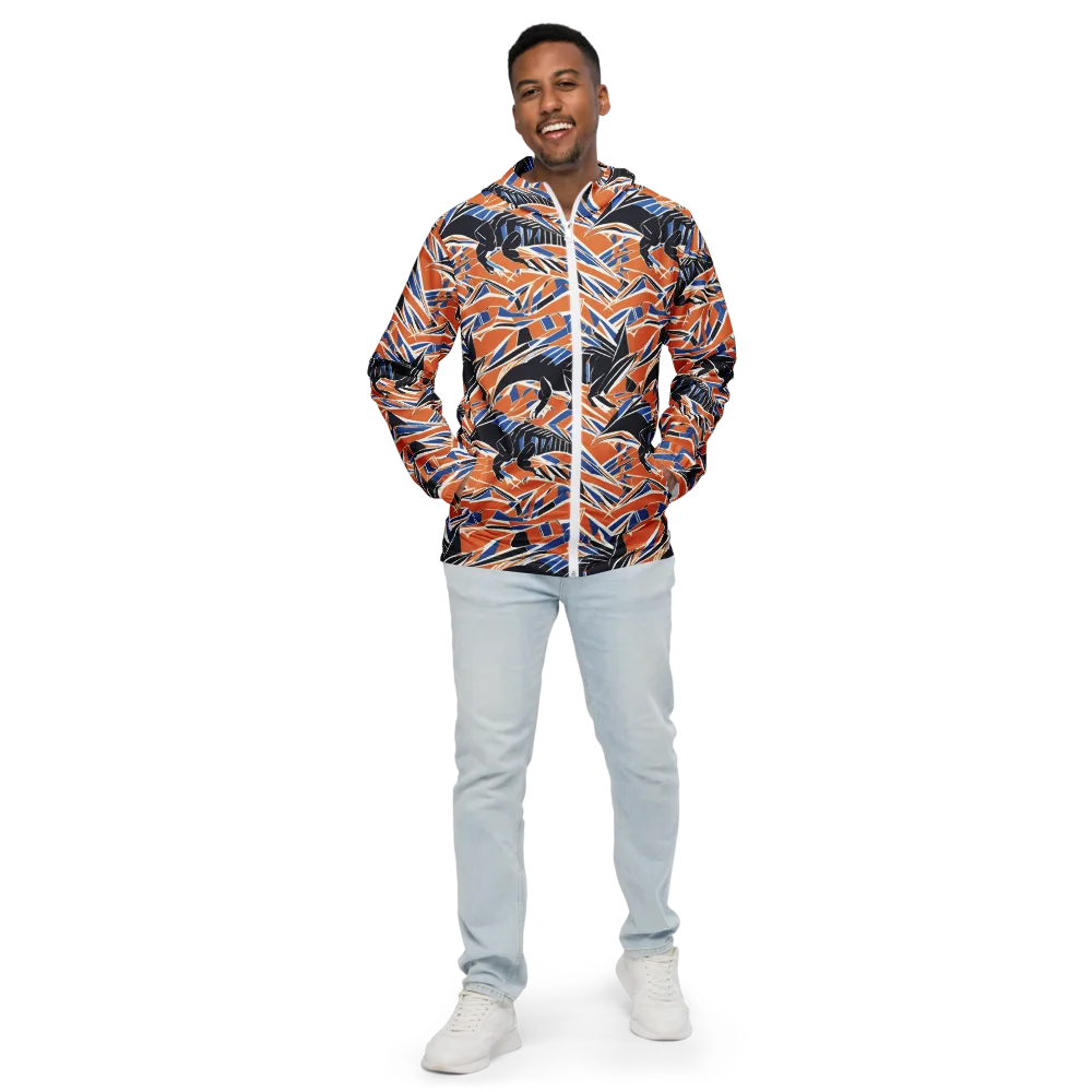 Cobalt Ember Flight on Men's Windbreaker — Front