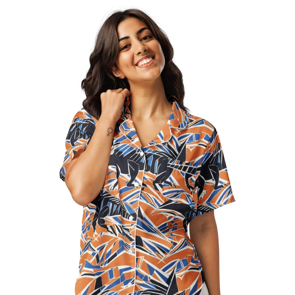 Cobalt Ember Flight on Women's Short Sleeve Pajama Top — Front