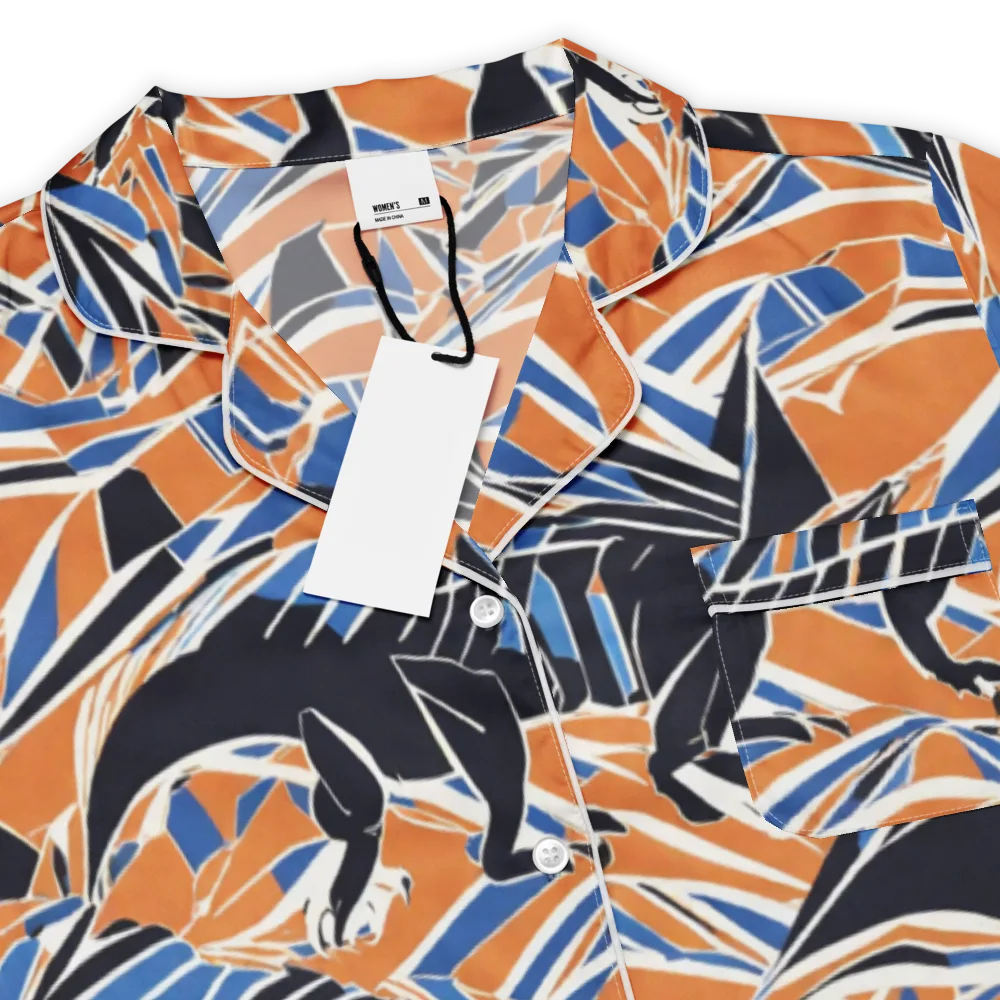 Cobalt Ember Flight on Women's Short Sleeve Pajama Top — Product details
