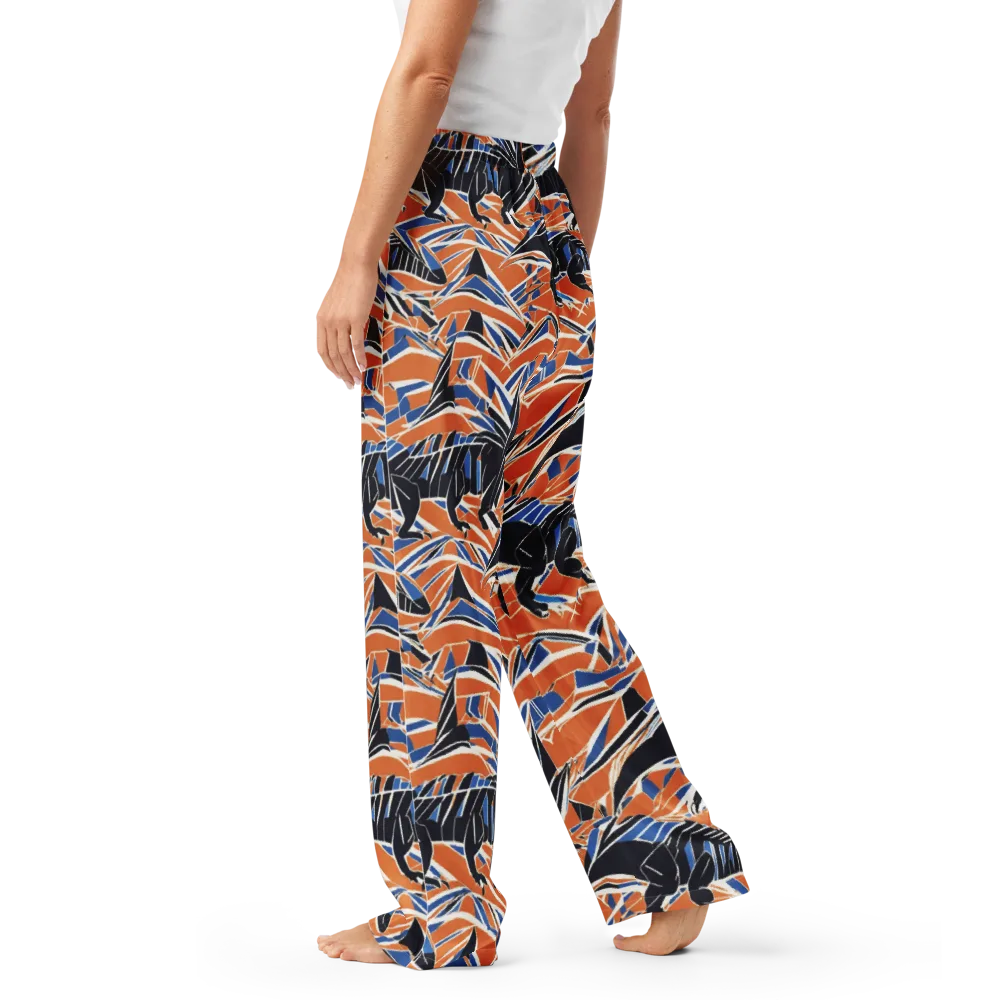 Cobalt Ember Flight on Women's Pajama Pants — Left