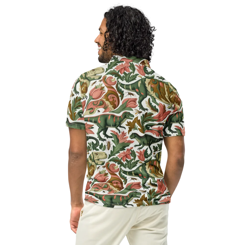 Jurassic Conservatory on Men's Slim Fit Polo Shirt — Back