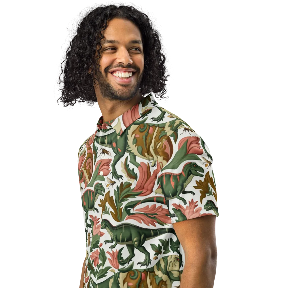 Jurassic Conservatory on Men's Slim Fit Polo Shirt — Left Front
