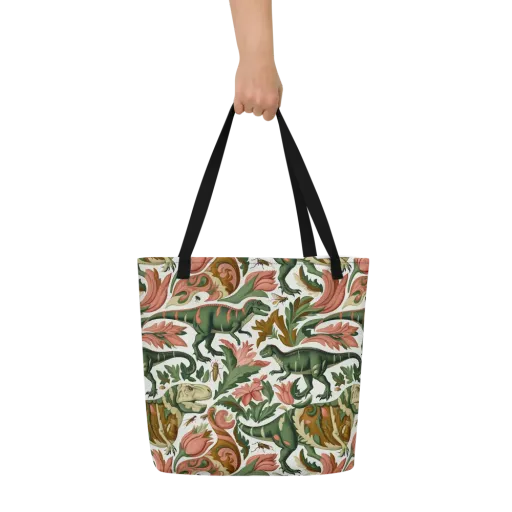 Jurassic Conservatory on a Large Tote Bag W/ Pocket