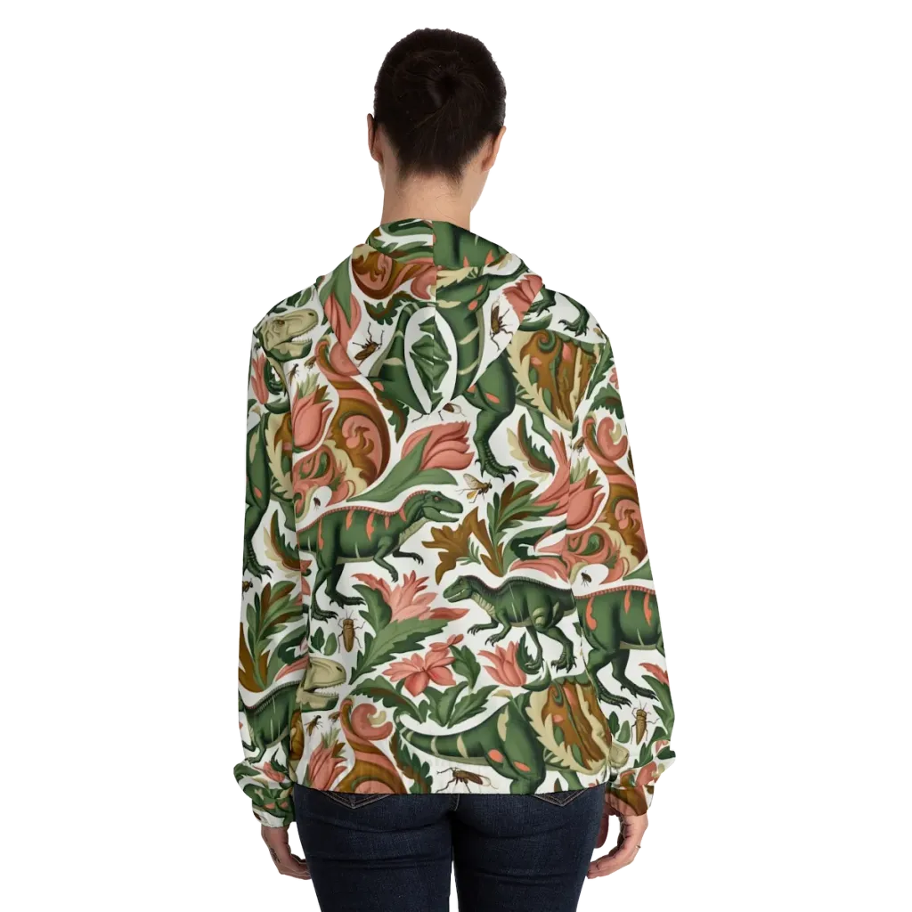 Jurassic Conservatory on Women's Full-Zip Hoodie — Back On Person
