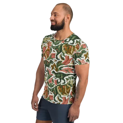 Jurassic Conservatory on a Men's Athletic T-Shirt