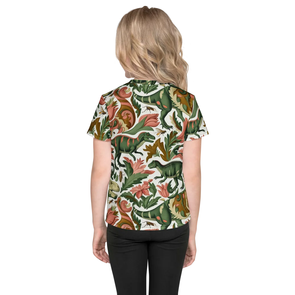 Jurassic Conservatory on Kids Crew Neck T-Shirt — Back
