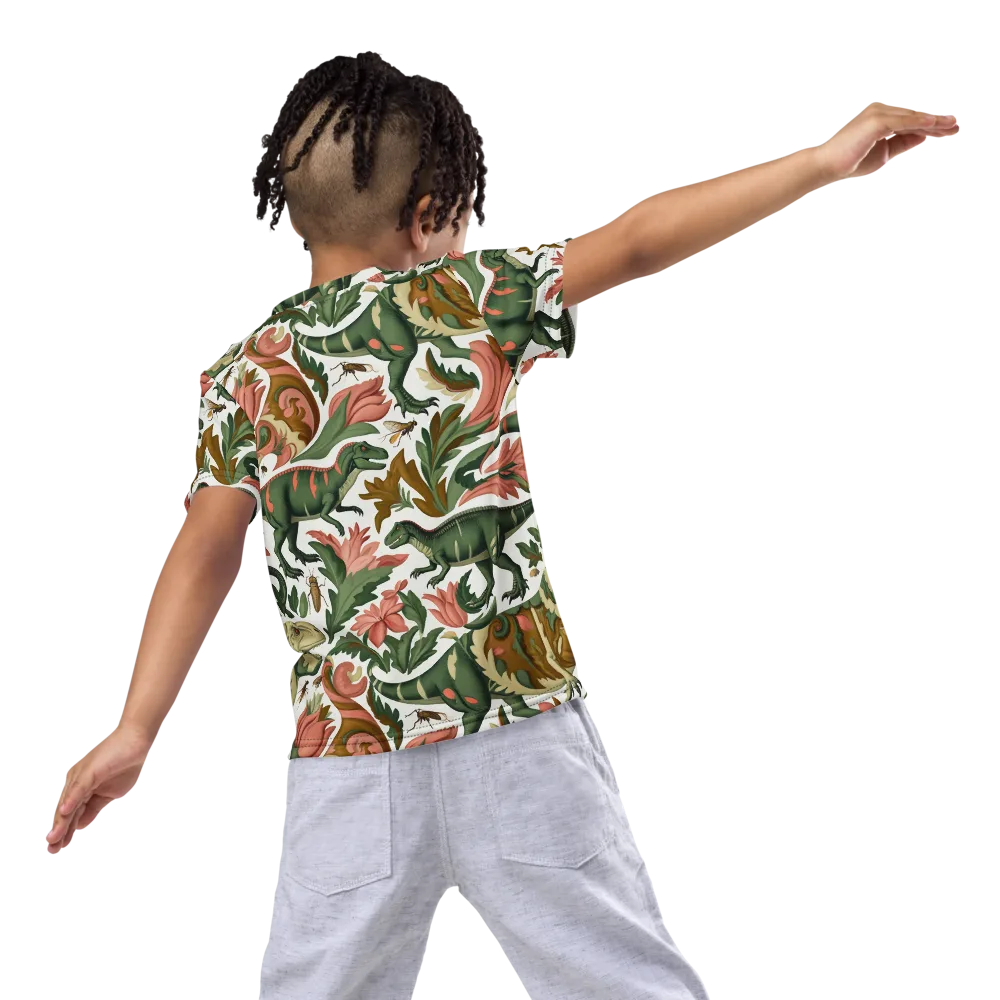 Jurassic Conservatory on Kids Crew Neck T-Shirt — Back