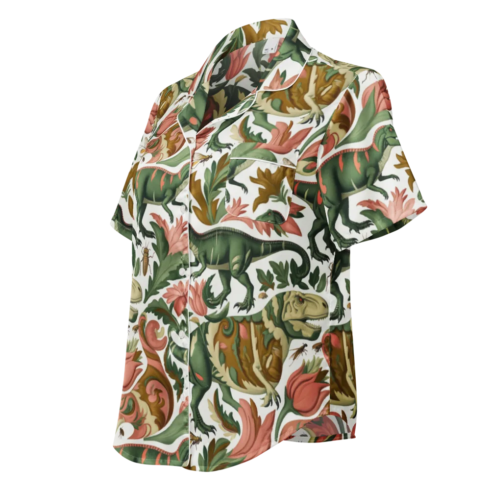 Jurassic Conservatory on Women's Short Sleeve Pajama Top — Left Front