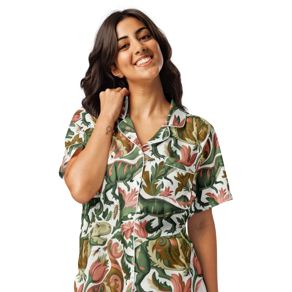 Jurassic Conservatory on Women's Short Sleeve Pajama Top — Front