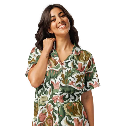 Jurassic Conservatory on a Women's Short Sleeve Pajama Top