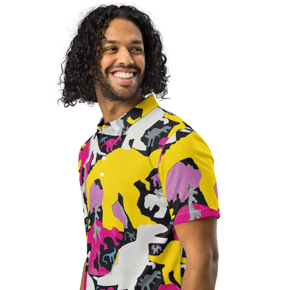 Cretaceous Candy on Men's Slim Fit Polo Shirt — Left Front