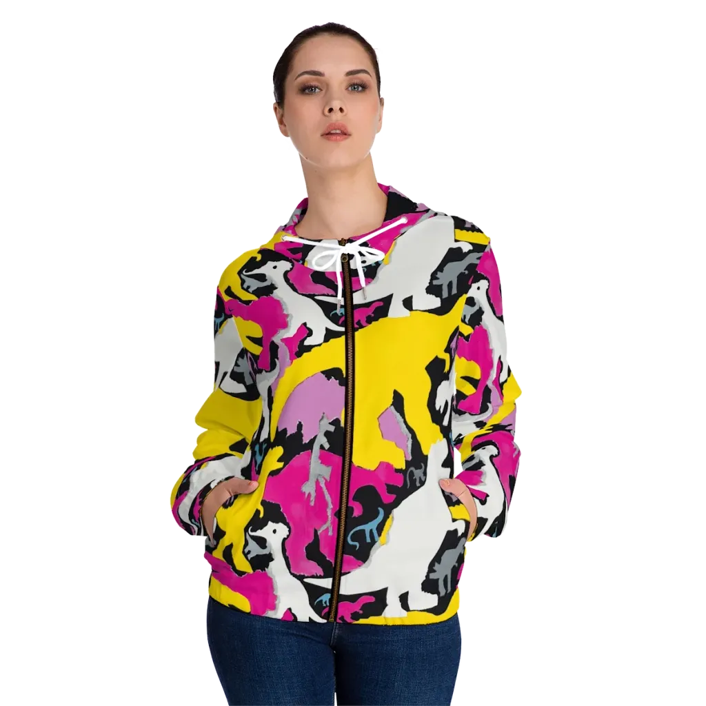 Cretaceous Candy on Women's Full-Zip Hoodie — Front On Person