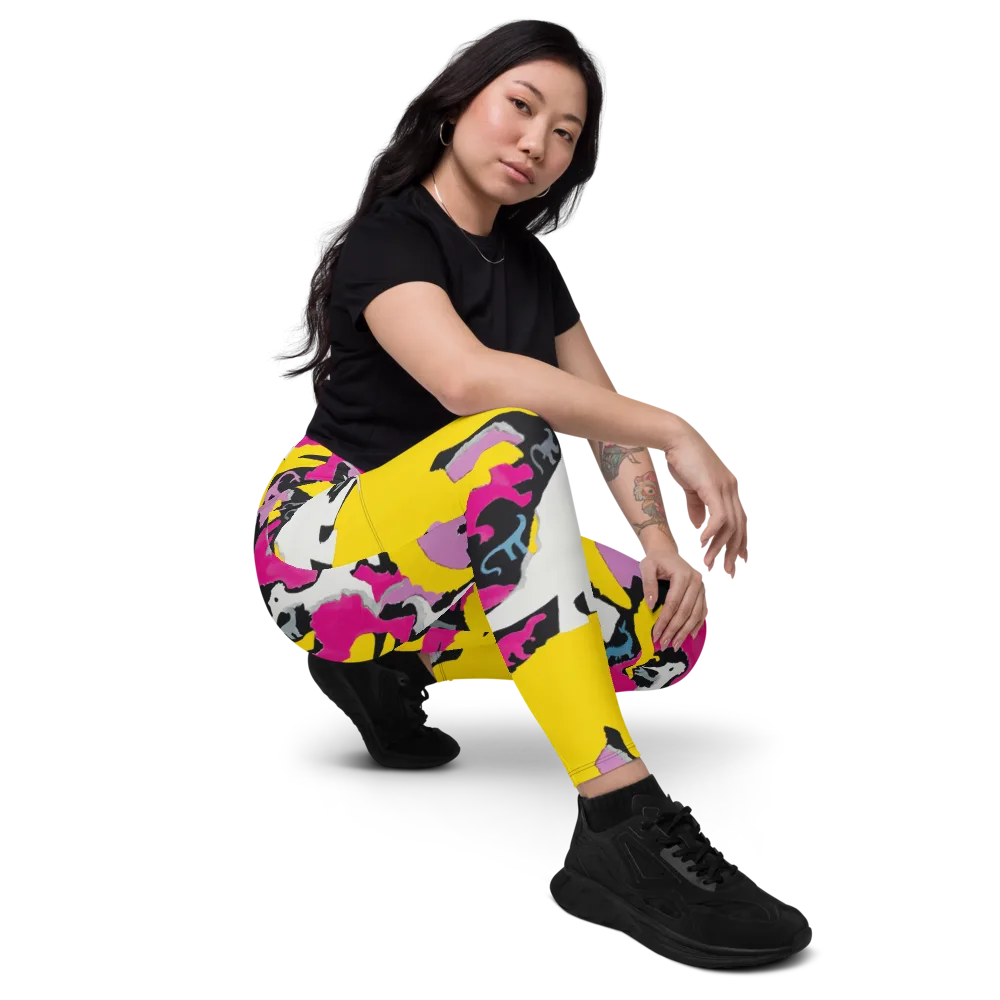 Cretaceous Candy on Leggings with Pockets — Right Front