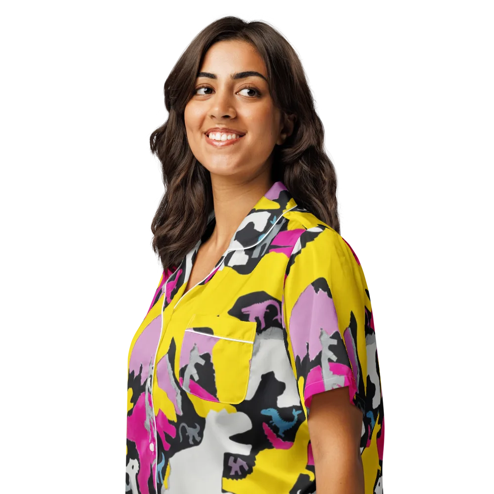 Cretaceous Candy on Women's Short Sleeve Pajama Top — Left Front