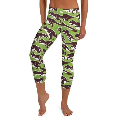 Dino Parade on a Capri Leggings