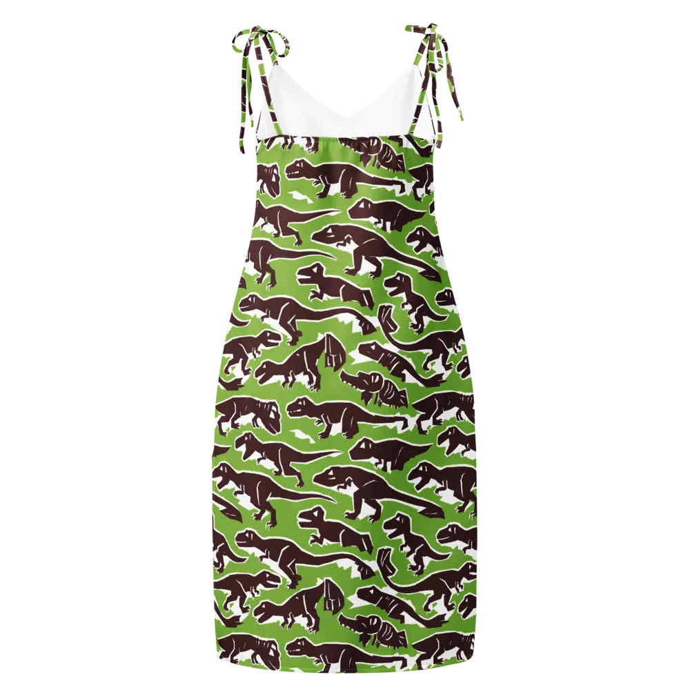 Dino Parade on Slip Dress — Back