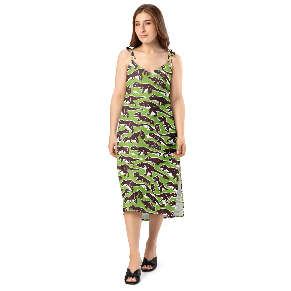 Dino Parade on Slip Dress — Front