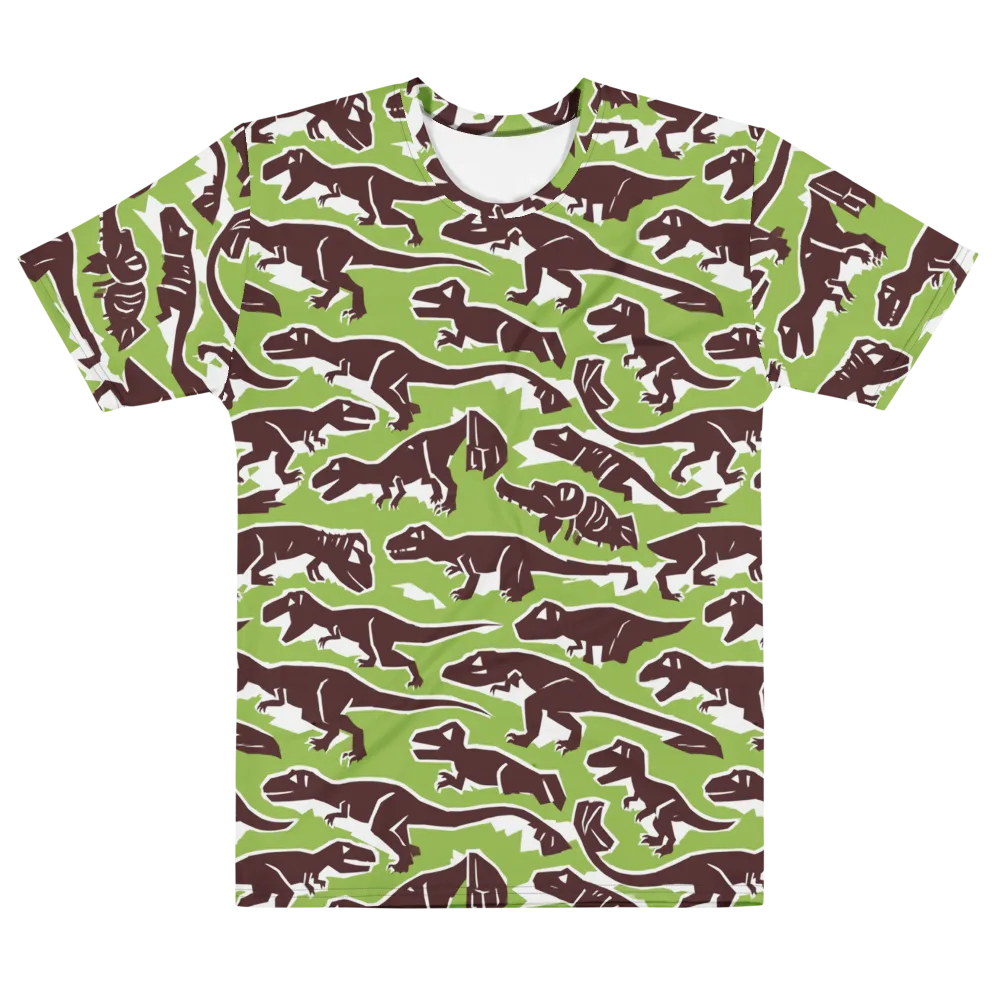 Dino Parade on Men's Cotton Crew Neck T-Shirt — Front