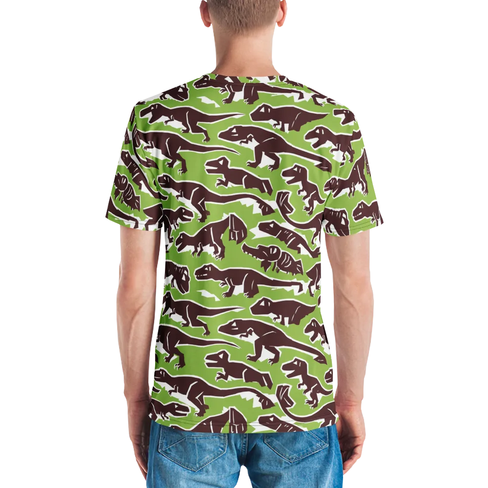 Dino Parade on Men's Crew Neck T-Shirt — Back