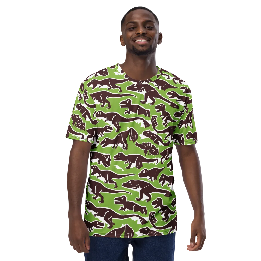 Dino Parade on Men's Crew Neck T-Shirt — Front