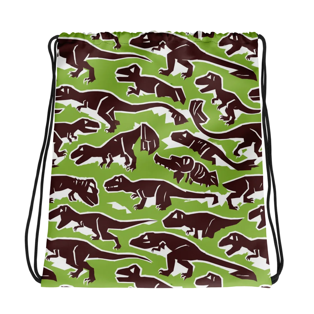 Dino Parade on Drawstring Bag — Photo