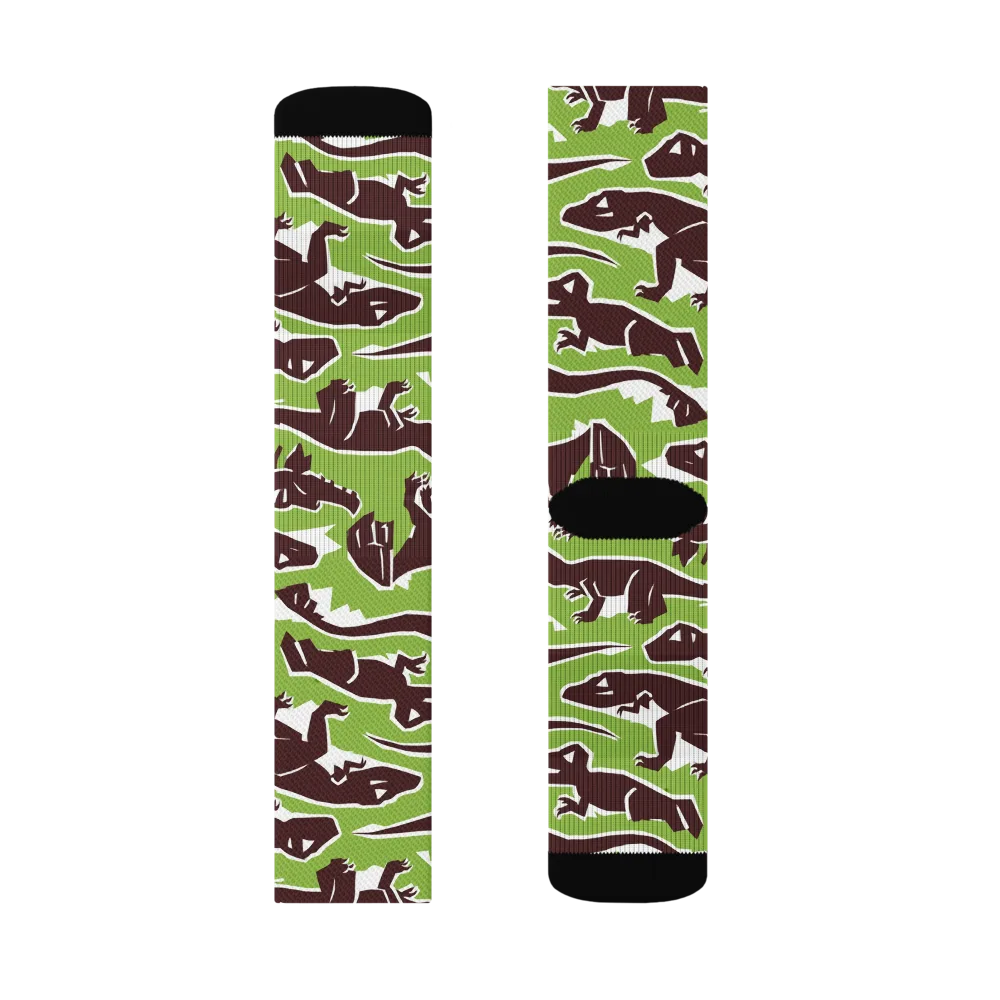 Dino Parade on Socks — Left Sock