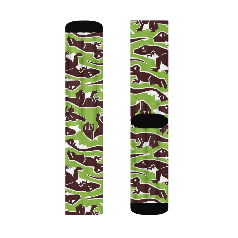Dino Parade on Socks — Right Sock