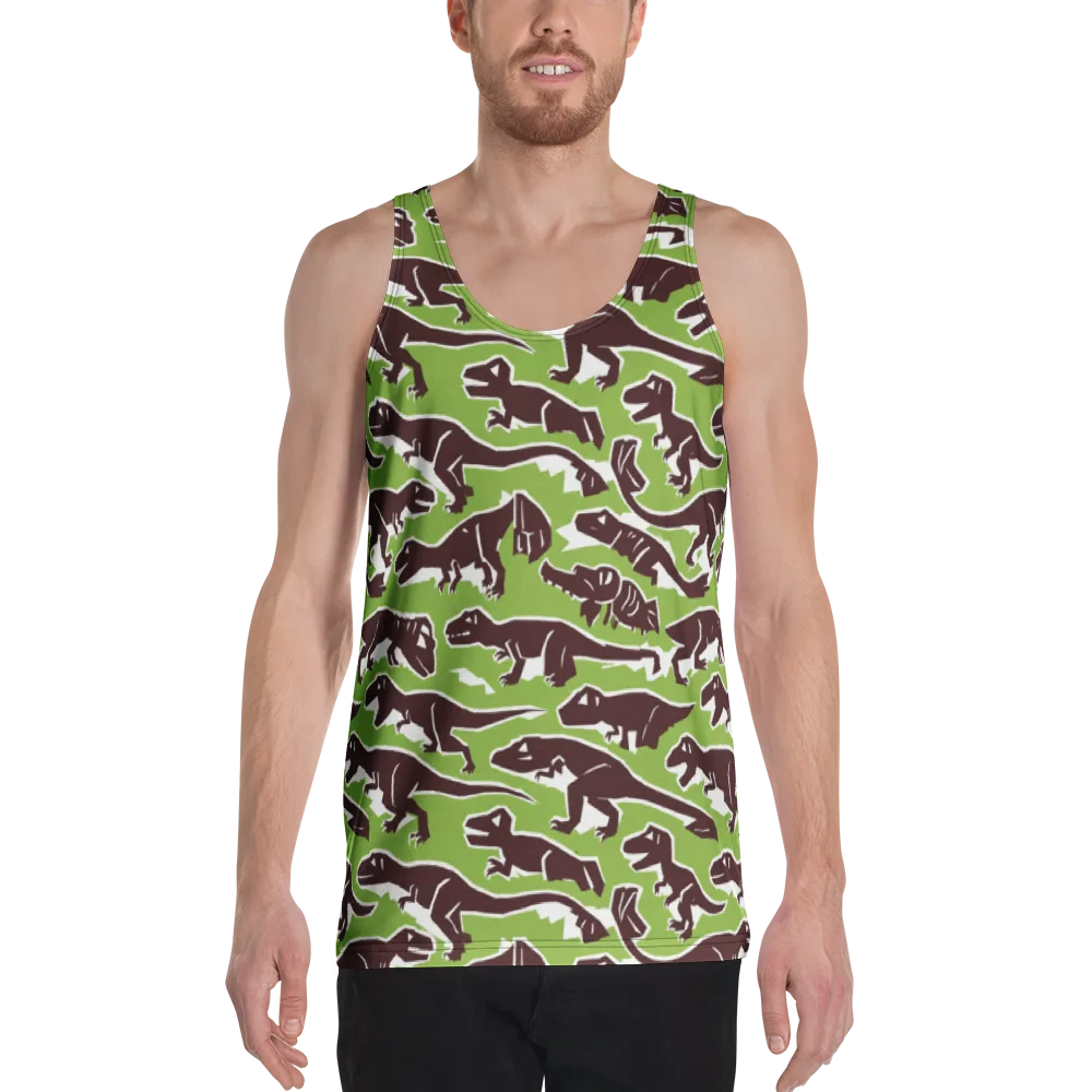 Dino Parade on Men's Tank Top — Front
