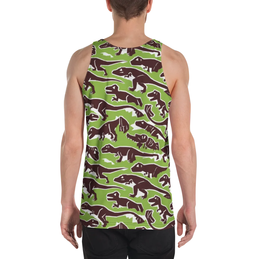 Dino Parade on Men's Tank Top — Back