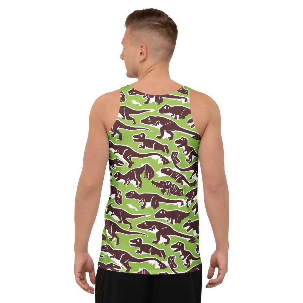 Dino Parade on Men's Tank Top — Back