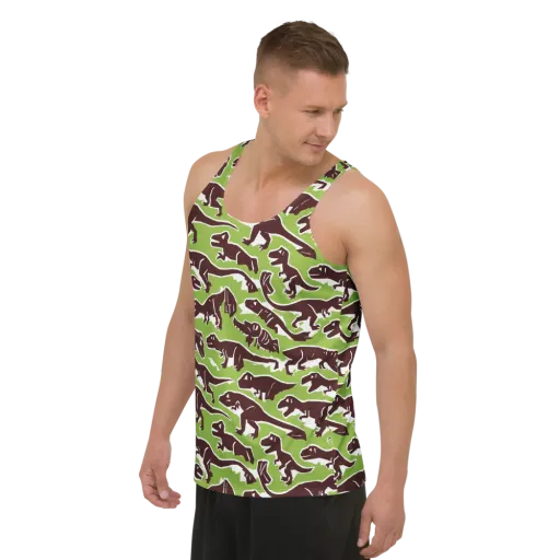 Dino Parade on a Men's Tank Top