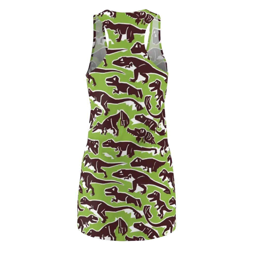 Dino Parade on Racerback Dress — Back