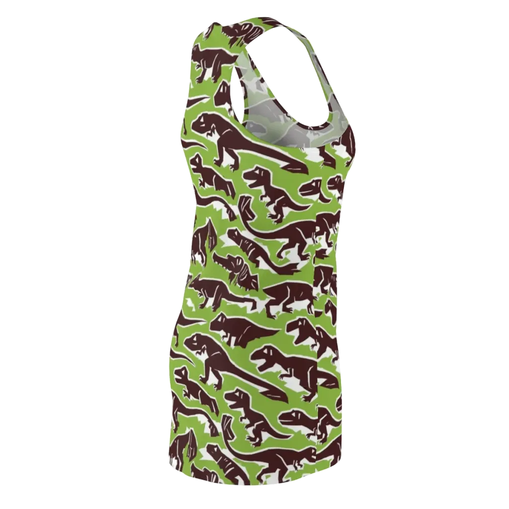 Dino Parade on Racerback Dress — Back Side