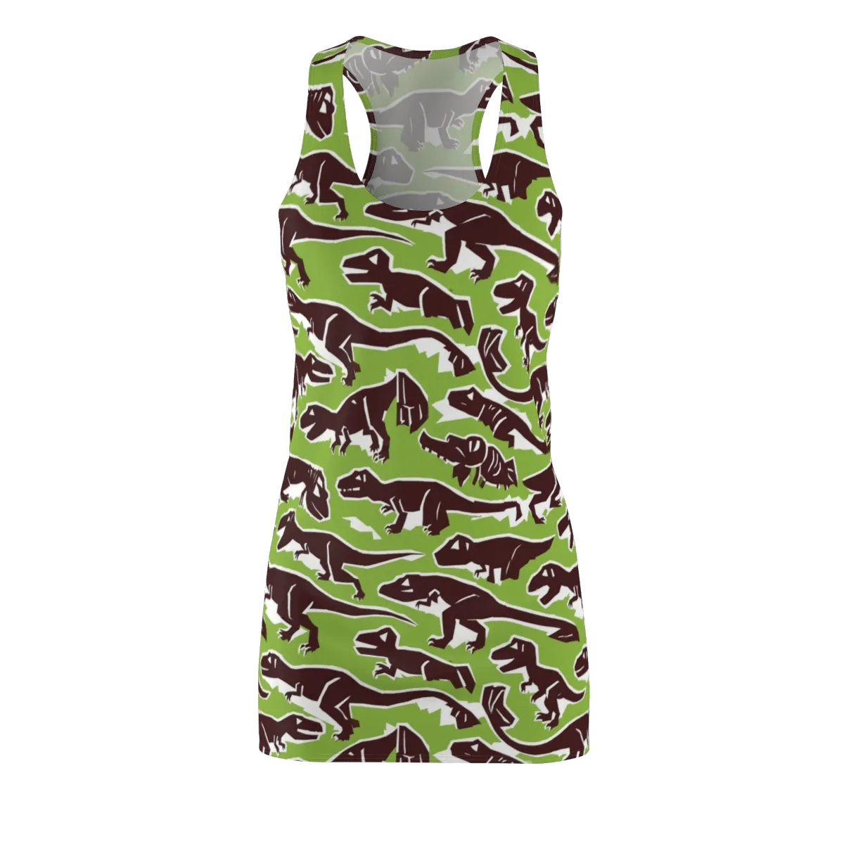 Dino Parade on Racerback Dress — Front