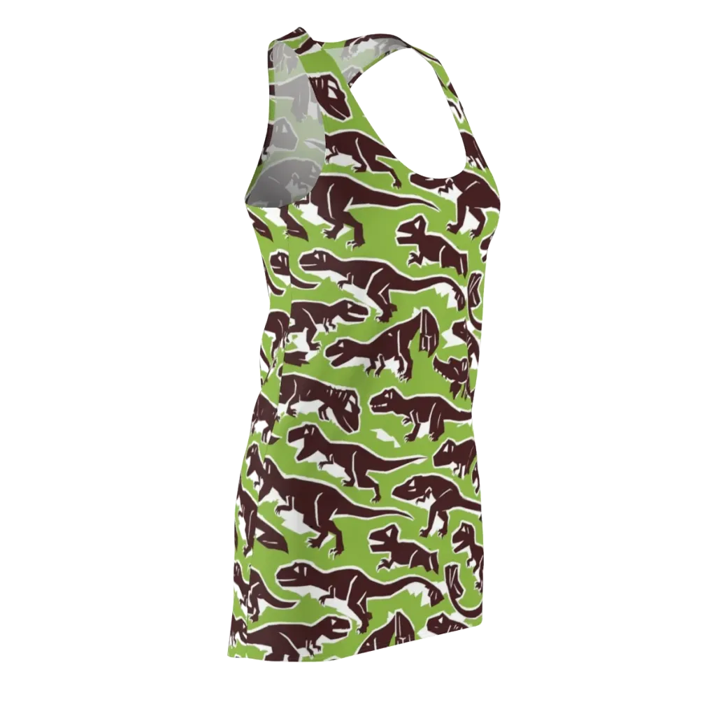 Dino Parade on Racerback Dress — Front Side