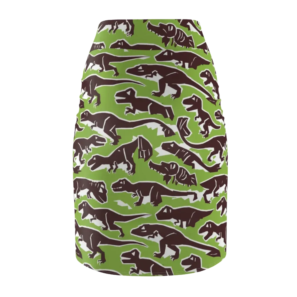 Dino Parade on Pencil Skirt — Back